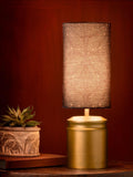 Metal Golden Table Lamp with Dark Forest Shade