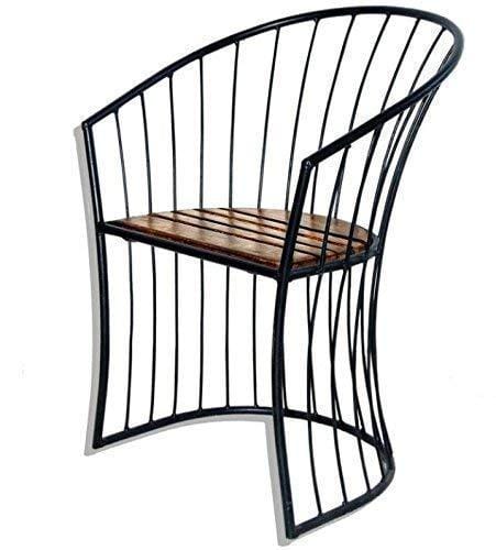 Beautiful Wooden & Wrought Iron Living Room Chair
