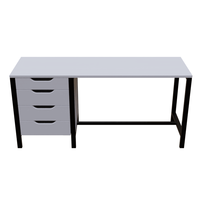 Gayle Study Table with Drawers in White Colour - Ouch Cart 