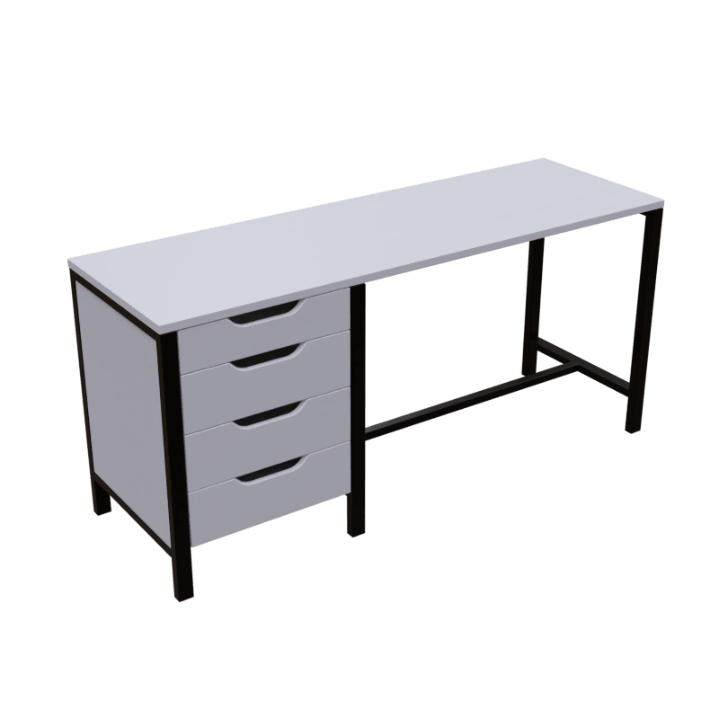 Gayle Study Table with Drawers in White Colour - Ouch Cart 