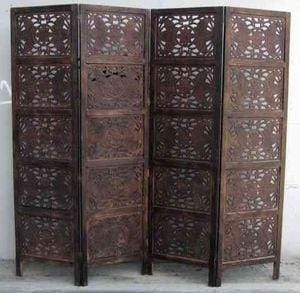 Wood Partition,Wooden Handcrafted Partitions Room Dividers Separator Screen 4 Panels for Living Room Kitchen/Home & Office