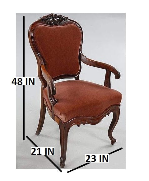 Handicrafts Wooden Hand Carved Royal Look Chair with Armrest