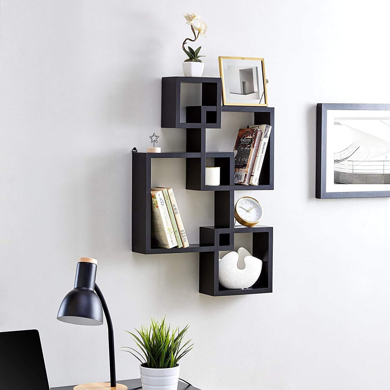 Wooden Interweave Floating Wall Mounted Shelves