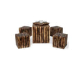 Wooden Square Coffee Table With 4 Stool