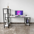 Mallium Study Table with Storage Design in White Finish