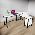 Maru l shaped Executive Desk with storage Design in white finish