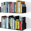 Floating Wall Mount Metal U Shape Shelf  Bookcase Black Set of 2