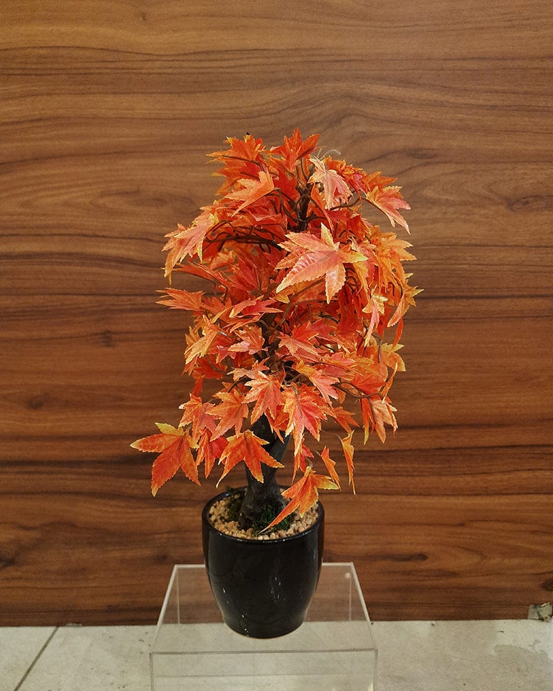 Orange Polyester Artificial Plant with Pot