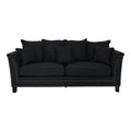 MANHATTAN 3 SEATER FABRIC SOFA BLACK COLOUR