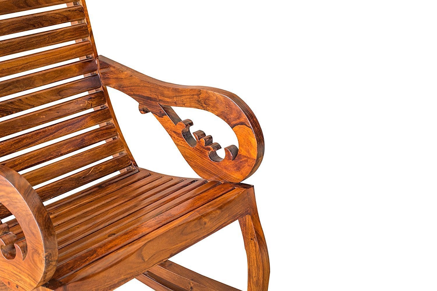Wooden Royal Rocking Chair Wood Rocking Chair in Mahogany SPL Finish for Living Room Lounge Garden