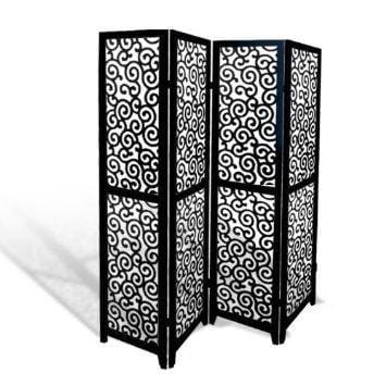 Wood Room Divider Partitions for Living Room 4 Panels - Room Separators Screen Panels Wooden Partition Room Dividers for Home & Kitchen Office