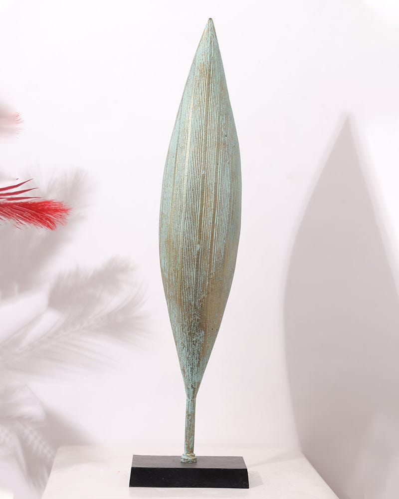 Metal Sea Green Decorative Corn Shape Table Top Showpiece For Home Decoration
