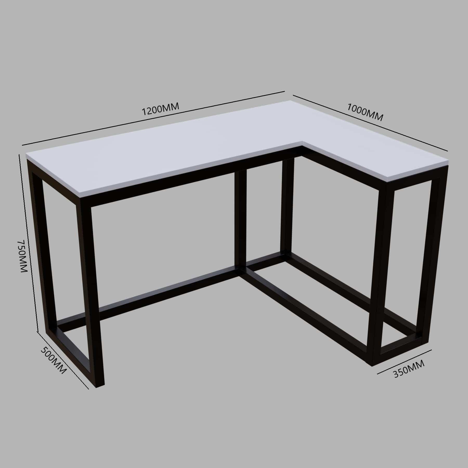 Teresa L Shaped Study Table in White Color